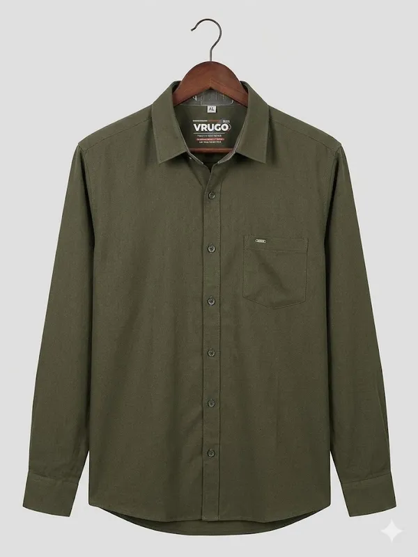 Men�s_Olive_Green_Full_Sleeve_Shirt_|_Cotton_Blend_|_Slim_Fit_|_Casual_&_Formal_Wear
