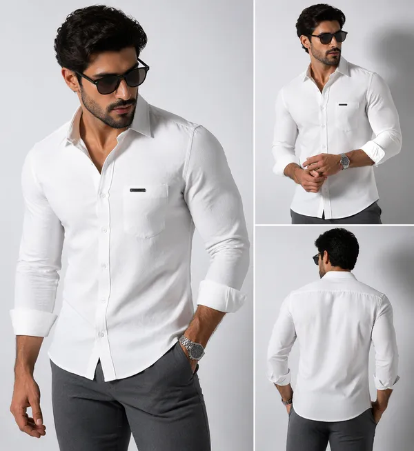 Men�s_White_Full_Sleeve_Shirt_|_Cotton_Blend_|_Slim_Fit_|_Casual_&_Formal_Wear