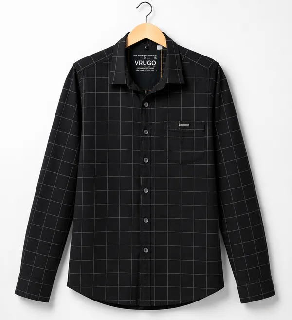 Men�s_Black_Checkered_Full_Sleeve_Shirt_|_Cotton_Blend_|_Slim_Fit_|_Casual_Wea