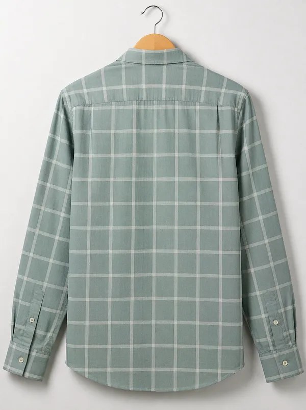Men�s_Grey_Checkered_Full_Sleeve_Shirt_|_Cotton_Blend_|_Slim_Fit_|_Casual_Wear