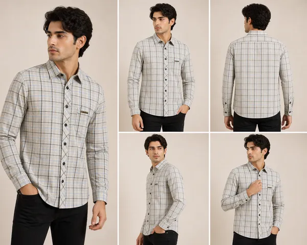 Men�s_Beige_Checkered_Full_Sleeve_Shirt_|_Multi-Color_Pattern_|_Cotton_Blend_|_Slim_Fit