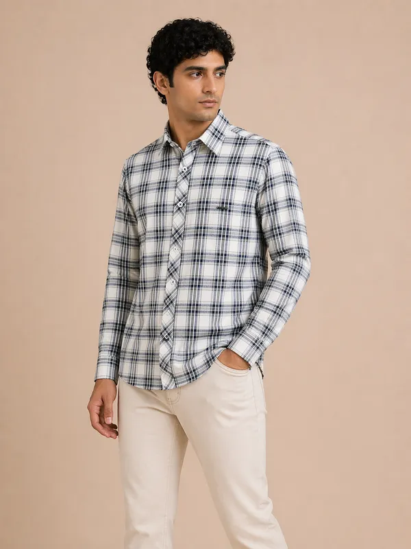 Men�s_Black_Checkered_Full_Sleeve_Shirt_|_Multi-Color_Pattern_|_Cotton_Blend_|_Slim_Fit