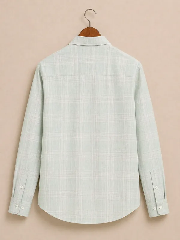Men�s_Green_Checkered_Full_Sleeve_Shirt_|_Multi-Color_Pattern_|_Cotton_Blend_|_Slim_Fit