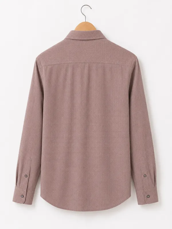 VRUGO_Men's_Dusty_Rose_Textured_Full_Sleeve_Shirt_|_Premium_Solid_Casual_&_Formal_Shirt