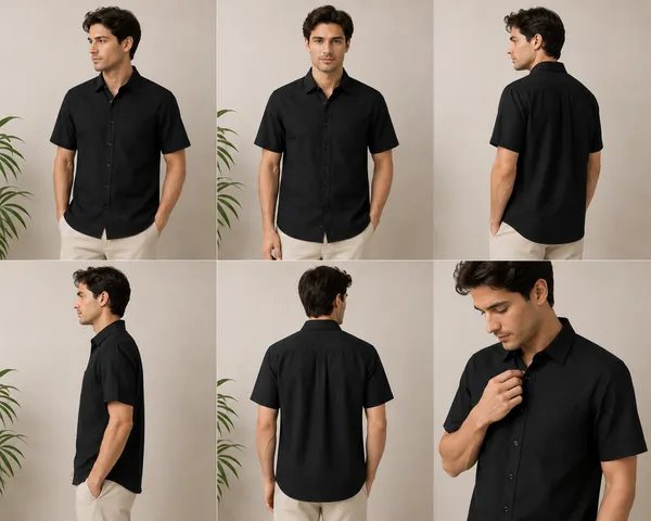 VRUGO_Men's_Solid_Black_Half_Sleeve_Casual_Shirt