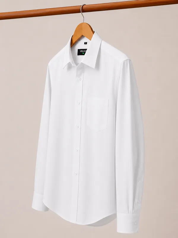 VRUGO_Men's_Pure_White_Full_Sleeve_Formal_Shirt_|_Premium_Solid_Regular_Fit_Shirt