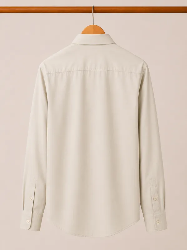 VRUGO_Men's_Off_White_Full_Sleeve_Formal_Shirt_|_Premium_Solid_Cotton_Blend_Shirt