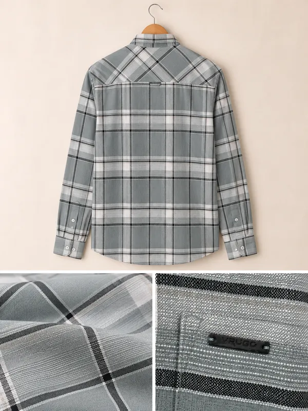 VRUGO_Men's_Light_Grey_Checked_Full_Sleeve_Premium_Casual_Shirt