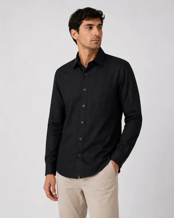 VRUGO_Men's_Premium_Black_Textured_Full_Sleeve_Shirt_|_Regular_Fit_Formal_&_Party_Wear_Shirt