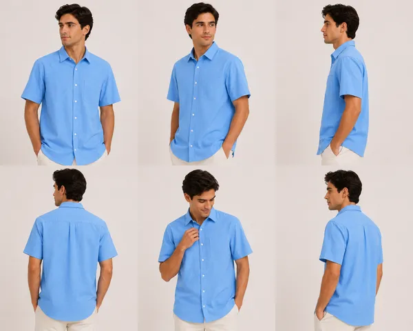 VRUGO_Men's_Sky_Blue_Textured_Half_Sleeve_Casual_Shirt