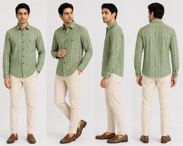 VRUGO_Men's_Olive_Green_Geometric_Printed_Full_Sleeve_Casual_Shirt