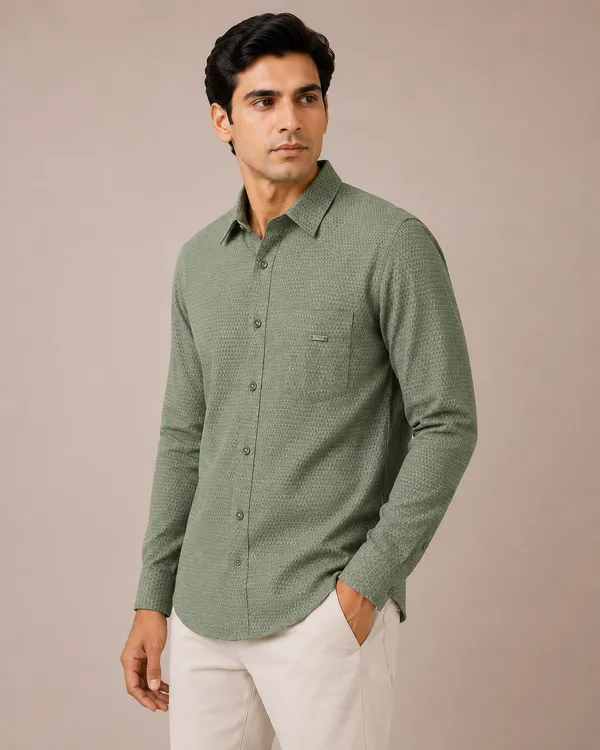 VRUGO_Men's_Sage_Green_Geometric_Textured_Full_Sleeve_Shirt_|_Premium_Regular_Fit_Casual_&_Smart_Casual_Wear