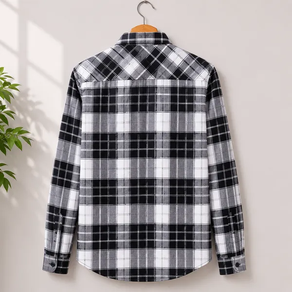 VRUGO_Men's_Black_&_Grey_Checked_Full_Sleeve_Casual_Shirt