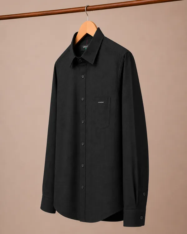 VRUGO_Men's_Black_Textured_Full_Sleeve_Formal_Shirt_|_Premium_Regular_Fit_Shirt