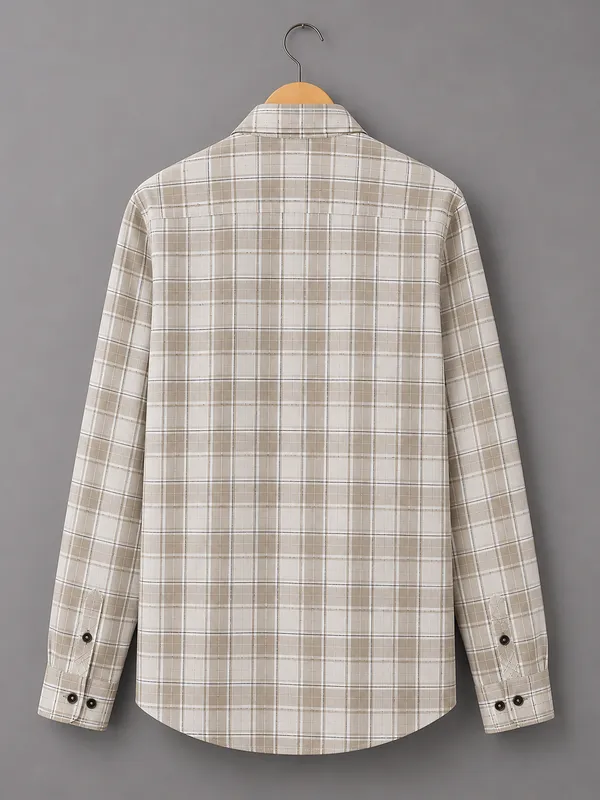 VRUGO_Men's_Beige_Checked_Full_Sleeve_Casual_Shirt