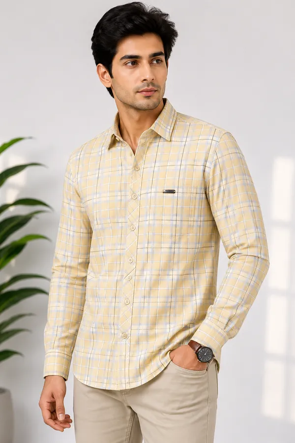 VRUGO_Men's_Black_&_Grey_Checked_Full_Sleeve_Casual_Shirt