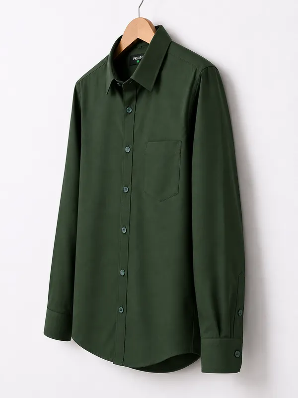 VRUGO_Men's_Olive_Green_Full_Sleeve_Formal_Shirt