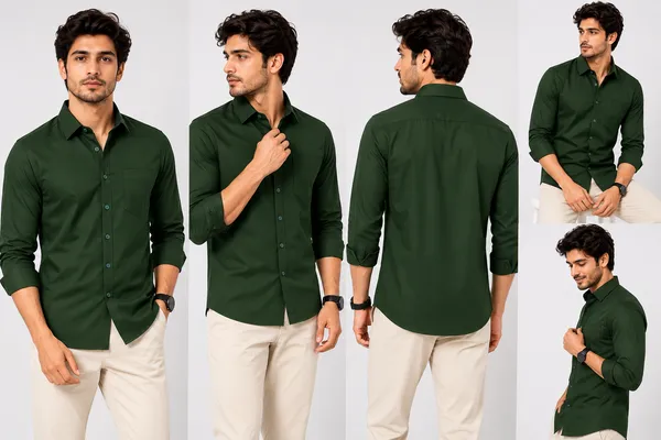 VRUGO_Men's_Olive_Green_Full_Sleeve_Formal_Shirt
