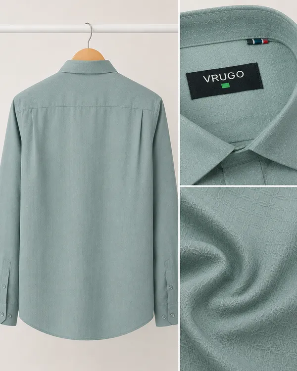 VRUGO_Men's_Ocean_Green_Textured_Full_Sleeve_Shirt_|_Premium_Self-Design_Formal_&_Casual_Shirt