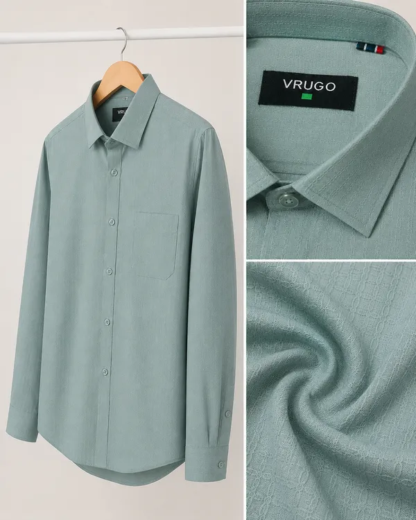 VRUGO_Men's_Ocean_Green_Textured_Full_Sleeve_Shirt_|_Premium_Self-Design_Formal_&_Casual_Shirt