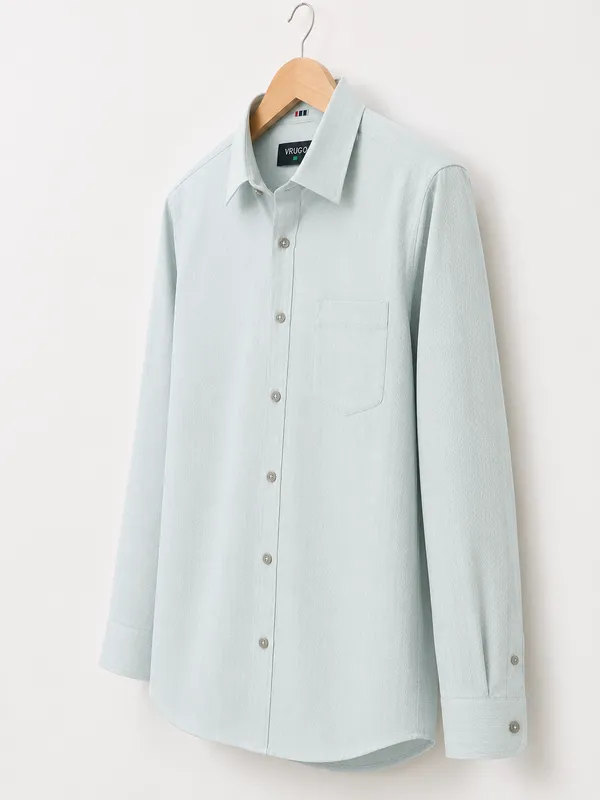 VRUGO_Men's_Ice_Blue_Textured_Full_Sleeve_Shirt_|_Premium_Self-Design_Casual_&_Formal_Shirt