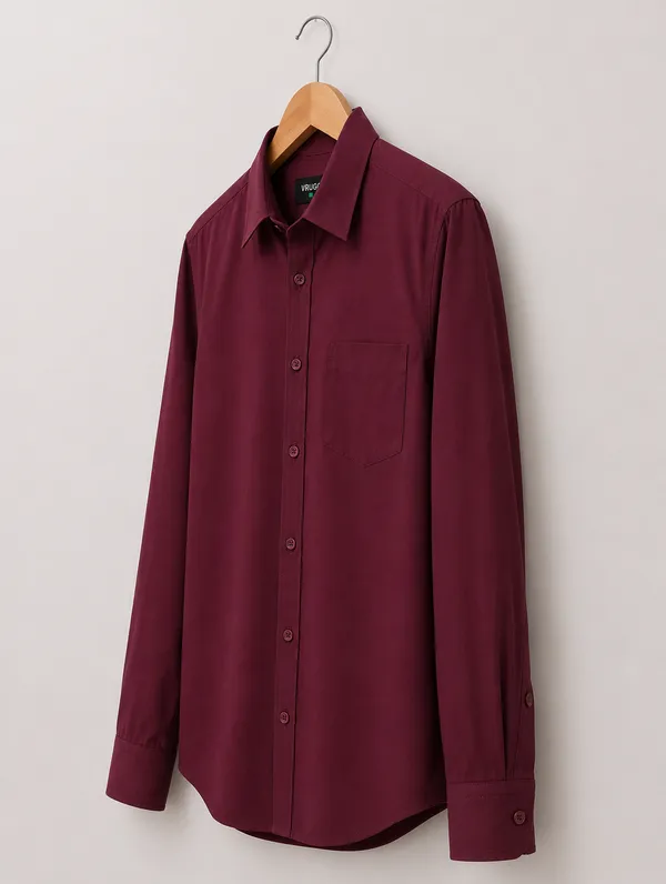VRUGO_Men's_Maroon_Full_Sleeve_Formal_Shirt