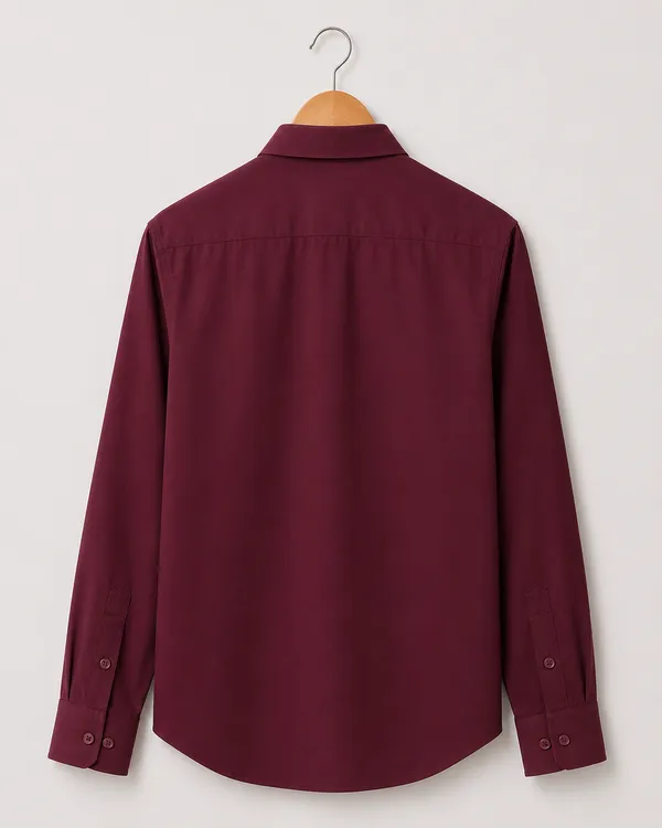 VRUGO_Men's_Maroon_Full_Sleeve_Formal_Shirt