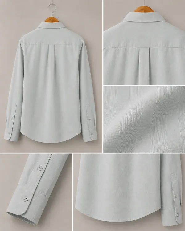 VRUGO_Men's_Ice_Grey_Textured_Full_Sleeve_Shirt_|_Premium_Regular_Fit_Casual_&_Formal_Wear