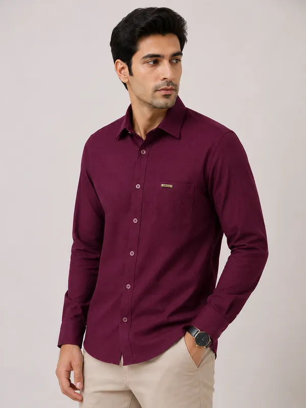VRUGO_Men's_Premium_Maroon_Full_Sleeve_Casual_Shirt