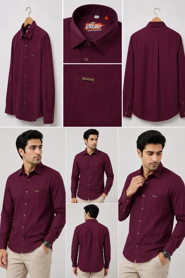 VRUGO_Men's_Premium_Maroon_Full_Sleeve_Casual_Shirt
