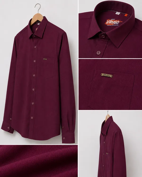 VRUGO_Men's_Premium_Maroon_Full_Sleeve_Casual_Shirt