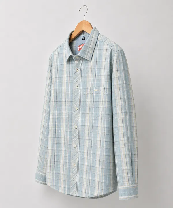 VRUGO_Men's_Sky_Blue_Checked_Full_Sleeve_Casual_Shirt