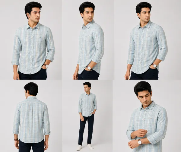 VRUGO_Men's_Sky_Blue_Checked_Full_Sleeve_Casual_Shirt