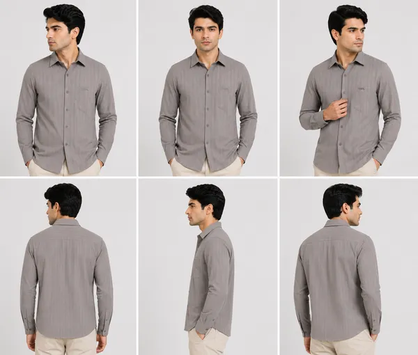 VRUGO_Men's_Stone_Grey_Textured_Full_Sleeve_Shirt_|_Premium_Regular_Fit_Casual_&_Formal_Wear