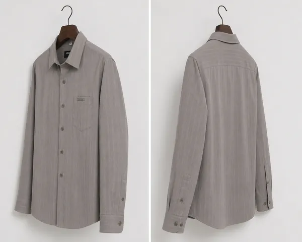 VRUGO_Men's_Stone_Grey_Textured_Full_Sleeve_Shirt_|_Premium_Regular_Fit_Casual_&_Formal_Wear