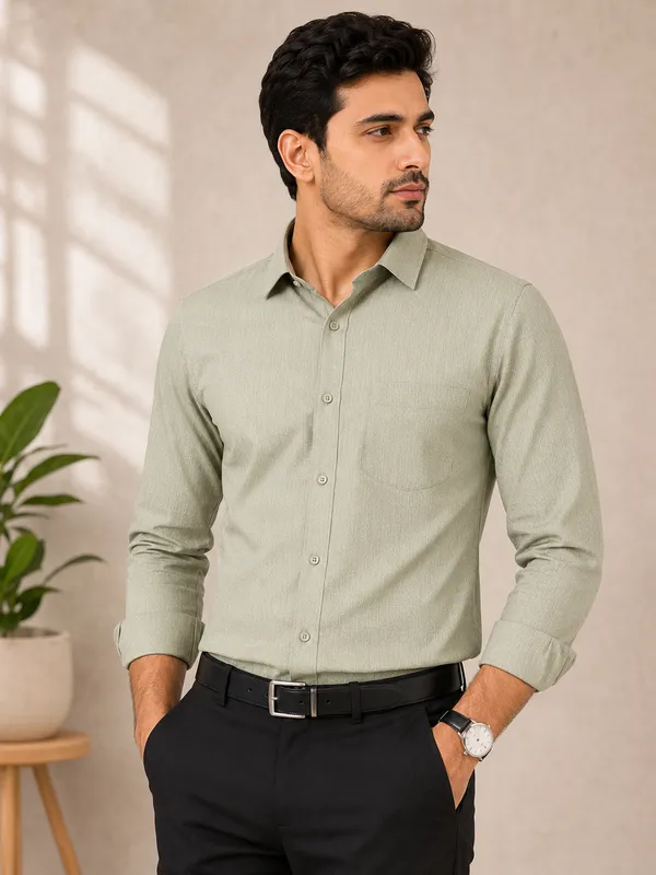 VRUGO_Men's_Sage_Green_Textured_Full_Sleeve_Shirt_|_Premium_Self-Design_Casual_&_Formal_Shirt