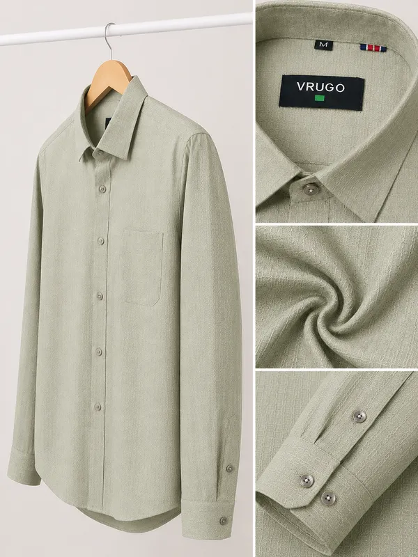 VRUGO_Men's_Sage_Green_Textured_Full_Sleeve_Shirt_|_Premium_Self-Design_Casual_&_Formal_Shirt
