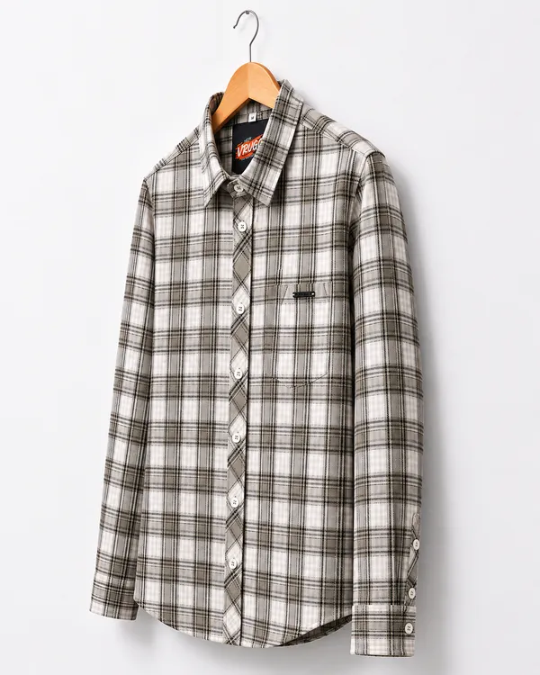 VRUGO_Men's_White_&_Grey_Checked_Full_Sleeve_Casual_Shirt