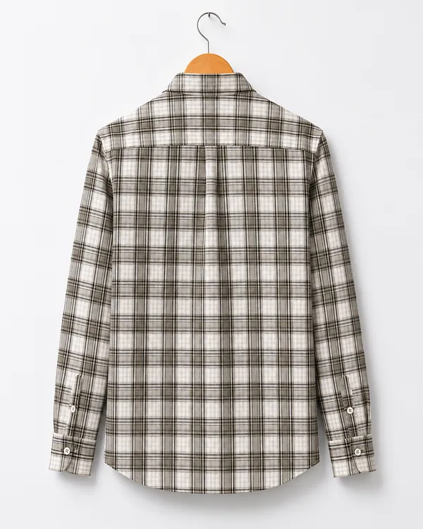 VRUGO_Men's_White_&_Grey_Checked_Full_Sleeve_Casual_Shirt