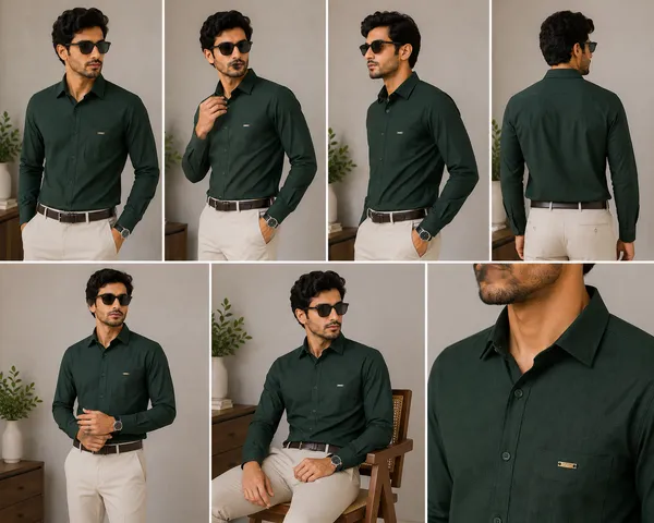 VRUGO_Men's_Olive_Green_Textured_Full_Sleeve_Formal_Shirt_|_Premium_Regular_Fit_Shirt