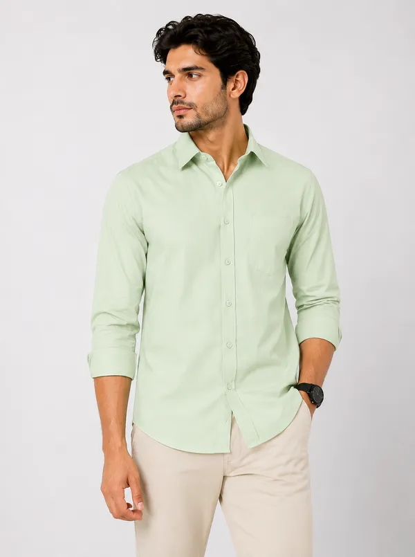 VRUGO_Men's_Mint_Green_Full_Sleeve_Formal_Shirt