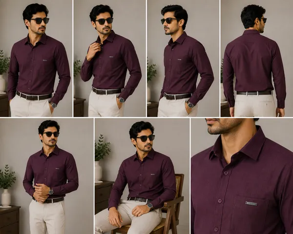VRUGO_Men's_Maroon_Textured_Full_Sleeve_Formal_Shirt_|_Premium_Regular_Fit_Shirt
