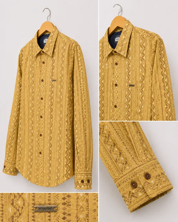 VRUGO_Men's_Mustard_Yellow_Geometric_Printed_Full_Sleeve_Casual_Shirt