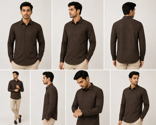 VRUGO_Men's_Dark_Brown_Textured_Full_Sleeve_Shirt_|_Premium_Regular_Fit_Formal_&_Casual_Wear