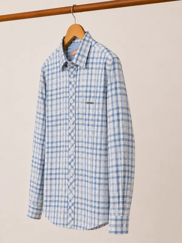 VRUGO_Men's_Blue_&_White_Checked_Full_Sleeve_Casual_Shirt