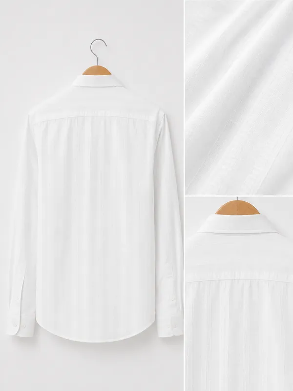 VRUGO_Men's_Classic_White_Textured_Full_Sleeve_Shirt_|_Premium_Regular_Fit_Formal_&_Casual_Wear