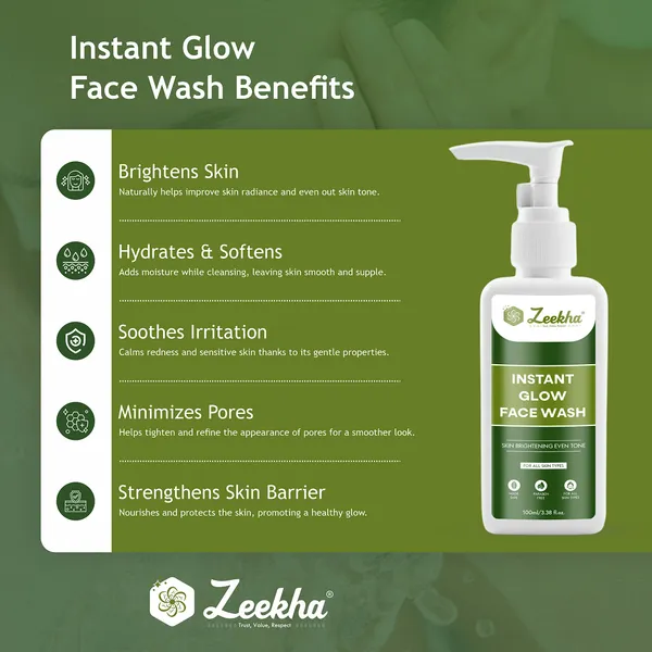 ZEEKHA_Instant_Glow_Face_Wash,_Skin_Lightening_&_Tan_Removal_Face_wash,Oil_Controal_&_Remove_Pigmentation_,_Tan_Removal_Face_Wash,_All_Skin_Types_Face_Wash_100ml_(Pack_of_2)