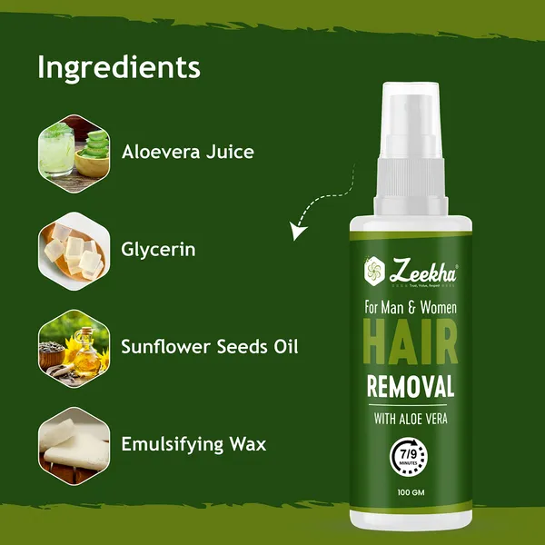 ZEEKHA_100%_Original_Hair_Removal_Cream_for_Men_&_Women,_Painless__Hair_Removal_Cream_for_Chest,_Back,_Under_Arms_&_Intimate_Area_Easy_To_Use_Quick_Result_7-9_Minit’s_Hair_Remover__(100ml)
