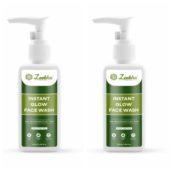 ZEEKHA_Instant_Glow_Face_Wash,_Skin_Lightening_&_Tan_Removal_Face_wash,Oil_Controal_&_Remove_Pigmentation_,_Tan_Removal_Face_Wash,_All_Skin_Types_Face_Wash_100ml_(Pack_of_2)