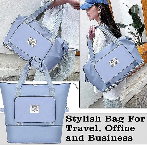 Sky_Blue_Nylon_Travel_Duffel_Bag_For_Men_And_Women